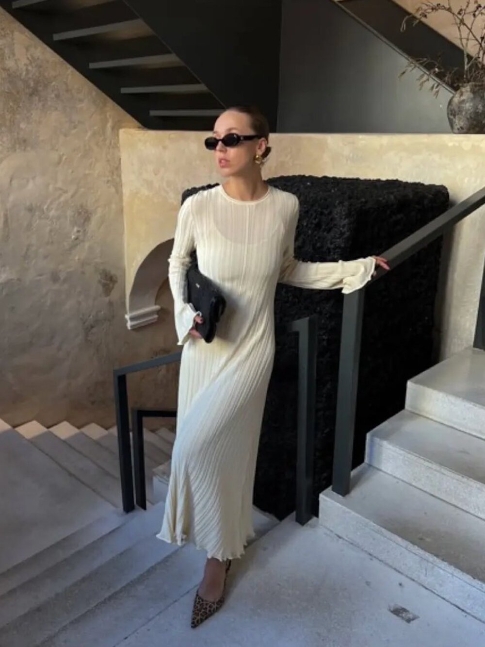 DISSH | Sylvia Knit Midi Dress in Cream (MISSING SLIP)